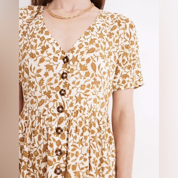 Madewell Button-Front Midi Dress in Batik Vine Size XS - Picture 2 of 7